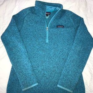 Patagonia Teal Blue Quarter-Zip Fleece Pullover